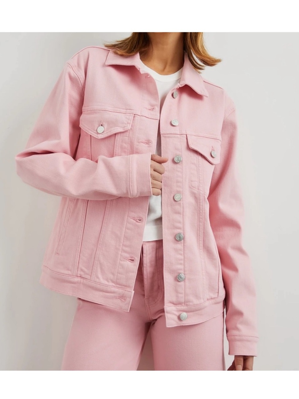 Rails Pink Denim Boyfriend Fit Trucker Jacket